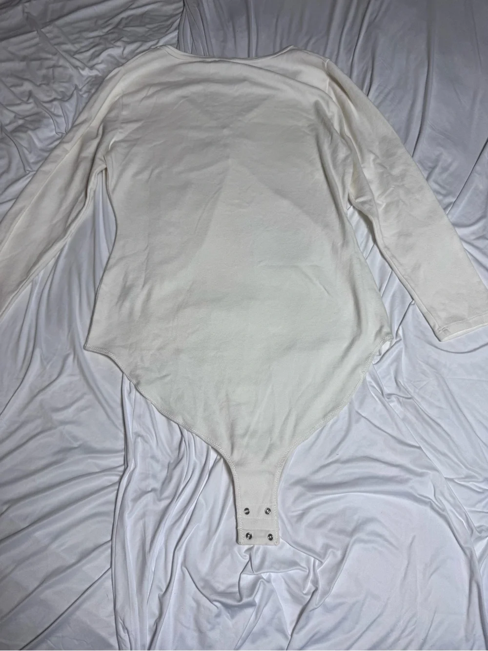 J. Crew Cream V-Neck Long Sleeve Bodysuit